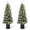 2 Pack 5ft. Pre-Lit Pine Artificial Christmas Porch Tree, Warm White LED Lights